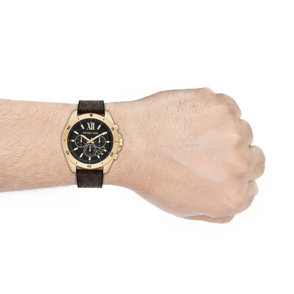 Michael Kors Brecken Chronograph Black Dial Brown Leather Strap Watch For Men - MK8849 Buy Now By Michael Kors