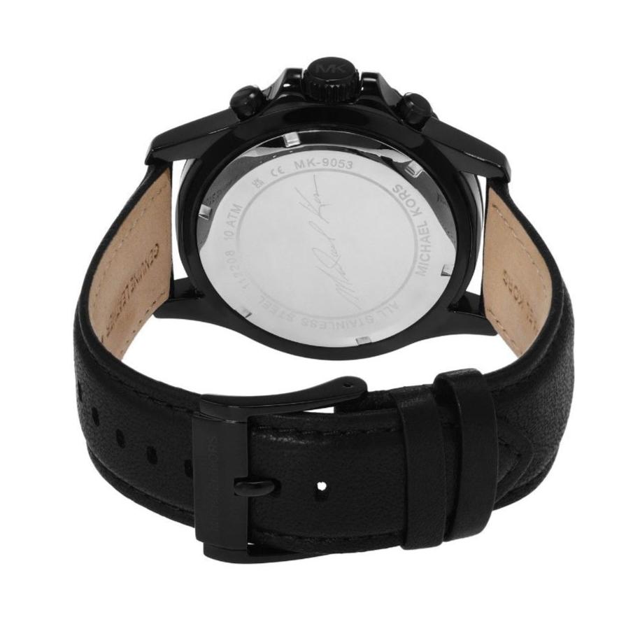 Michael Kors Everest Chronograph Black Dial Black Leather Strap Watch For Men - MK9053 Buy Now By Michael Kors