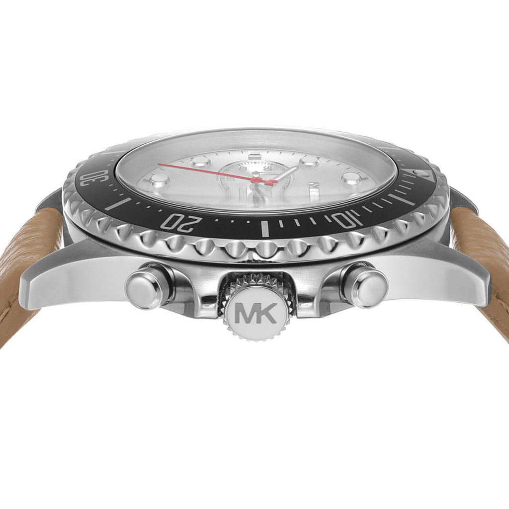 Michael Kors Everest Analog White Dial Brown Leather Strap Watch For Men - MK9092 Buy Now By Michael Kors