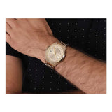 Armani Exchange Hampton Chronograph Gold Dial Gold Steel Strap Watch For Men - AX2415