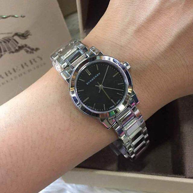 Burberry The City Black Dial Silver Steel Strap Watch for Women - BU9201 Buy Now By Burberry