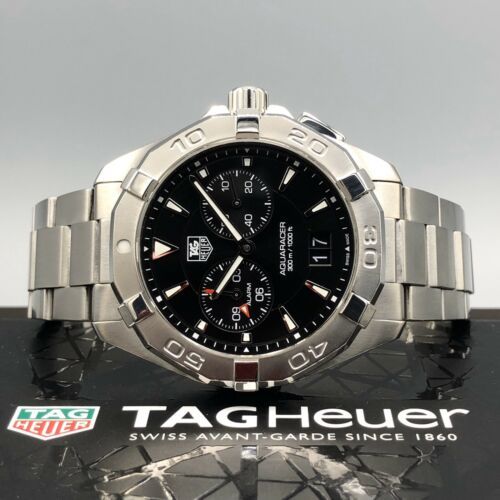 Tag Heuer Aquaracer Quartz Black Dial Silver Steel Strap Watch for Men - WAY111Z.BA0928 Buy Now By Tag Heuer