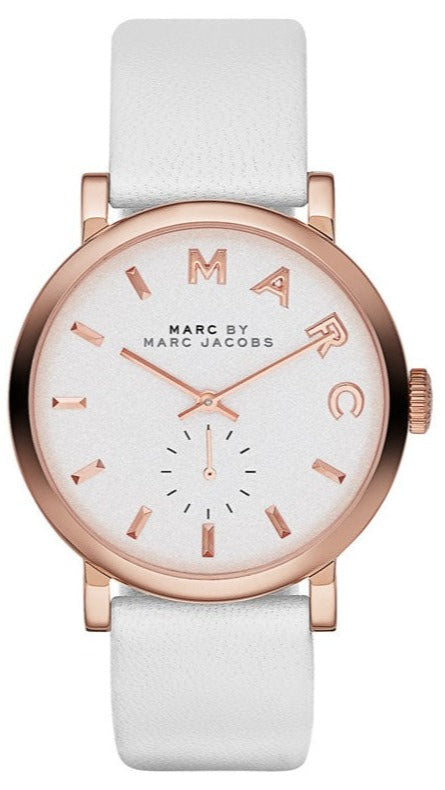 Marc Jacobs Baker White Dial White Leather Strap Watch for Women - MBM1284 Buy Now By Marc Jacobs