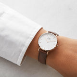 Daniel Wellington Classic Petite Bristol White Dial Brown Leather Strap Watch For Women - DW00100171 Buy Now By Daniel Wellington