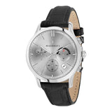 Maserati Ricordo Silver Dial Black Leather Strap Watch For Men - R8871633001 Buy Now By Maserati