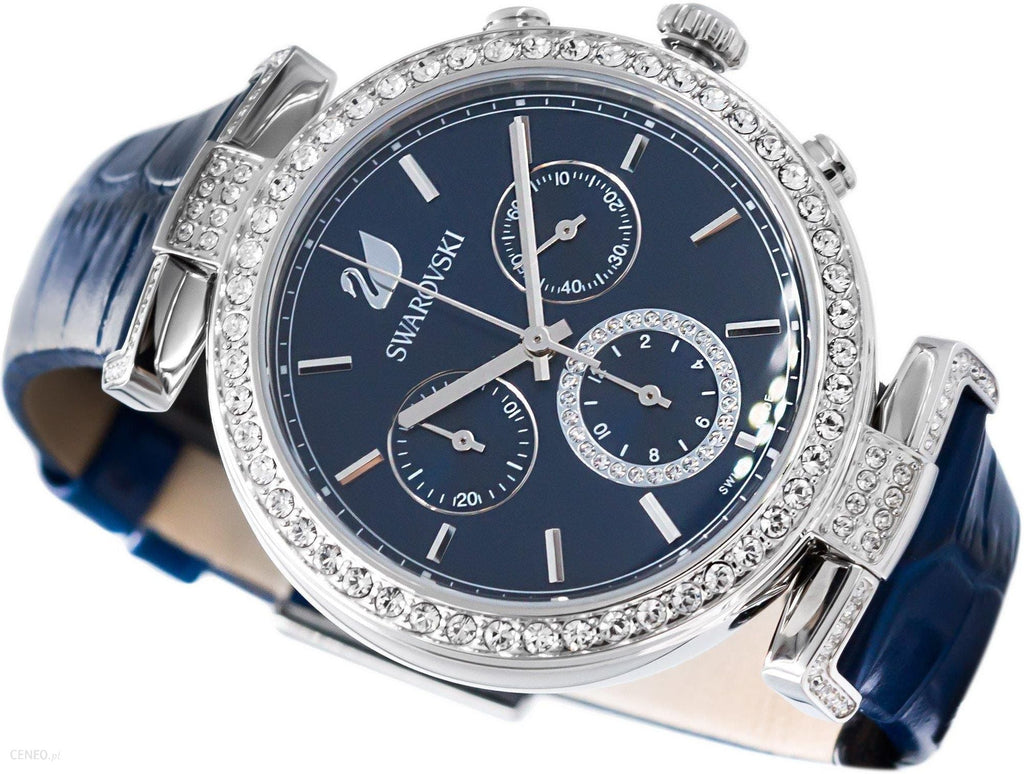 Swarovski Era Journey Blue Dial Blue Leather Strap Watch for Women - 5479239 Buy Now By Swarovski