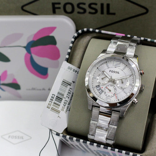 Fossil Boyfriend Multifunction Silver Dial Silver Steel Strap Watch for Women - ES3883 Buy Now By Fossil