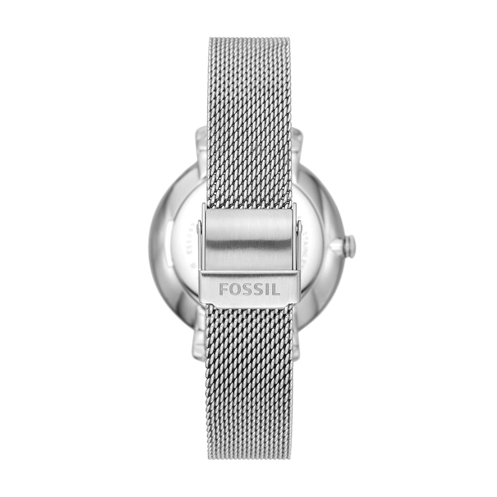 Fossil Jacqueline Three Hand Pink Dial Silver Mesh Strap Watch for Women - ES5089 Buy Now By Fossil