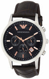 Emporio Armani Renato Chronograph Grey Dial Brown Leather Strap Watch For Men - AR2513 Buy Now By Emporio Armani