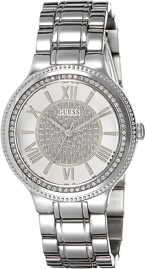 Guess Madison Diamonds Silver Dial Silver Steel Strap Watch for Women - W0637L1 Buy Now By Guess