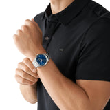 Michael Kors Slim Runway Analog Blue Dial Silver Steel Strap Watch for Men - MK1060 Buy Now By Michael Kors