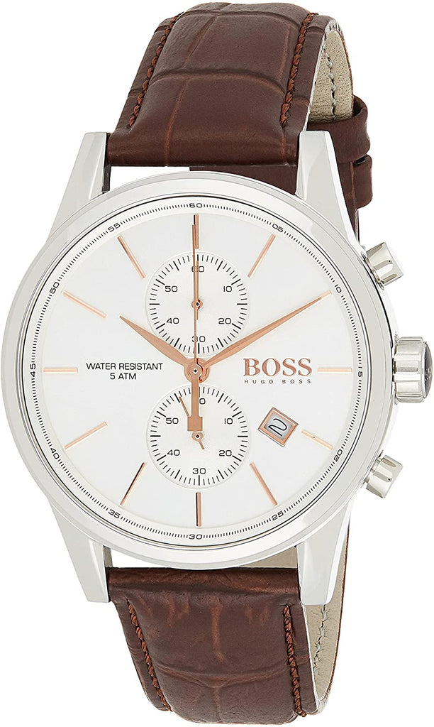 Hugo Boss Jet White Dial Brown Leather Strap Watch for Men - 1513280 Buy Now By Hugo Boss