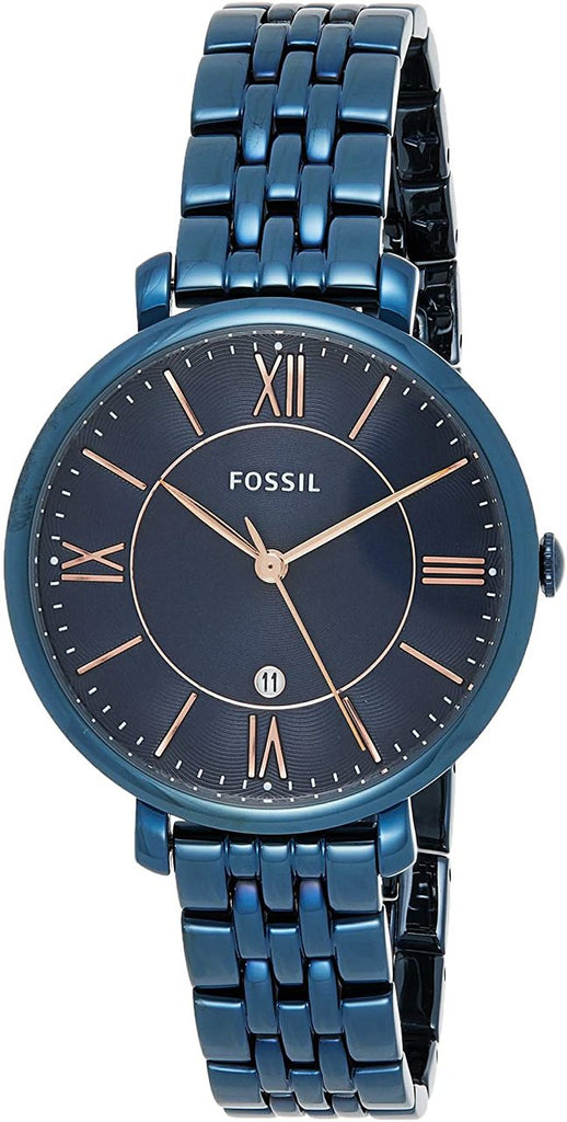 Fossil Jacqueline Blue Dial Blue Steel Strap Watch for Women - ES4094 Buy Now By Fossil