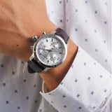 Tissot PRC 200 Chronograph Silver Dial Brown Leather Strap Watch For Men - T055.417.16.037.00 Buy Now By Tissot