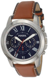 Fossil Grant Chronograph Blue Dial Brown Leather Strap Watch for Men - FS5210 Buy Now By Fossil