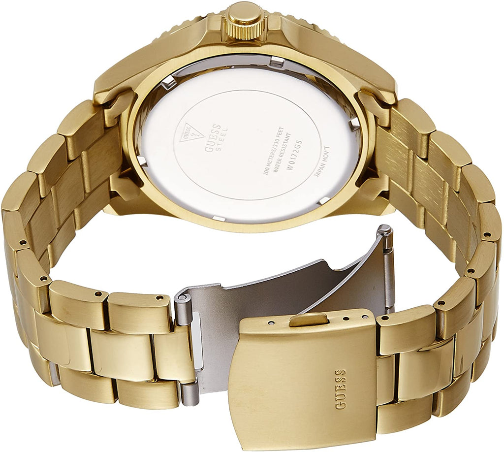 Guess Chaser Multifunction Blue Dial Gold Steel Strap Watch for Men - W0172G5 Buy Now By Guess