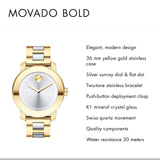 Movado Bold Silver Dial Two Tone Steel Strap Watch for Women - 3600129 Buy Now By Movado