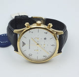 Emporio Armani Classic Chronograph White Dial Black Leather Strap Watch For Men - AR1892 Buy Now By Emporio Armani