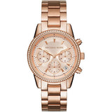 Michael Kors Ritz Chronograph Rose Gold Dial Rose Gold Steel Strap Watch for Women - MK6357 Buy Now By Michael Kors