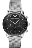 Emporio Armani Luigi Black Dial Silver Mesh Bracelet Watch For Men - AR8032 Buy Now By Emporio Armani