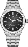 Maurice Lacroix Aikon Automatic Black Dial Silver Steel Strap Watch For Men - AI6008-SS002-330-1