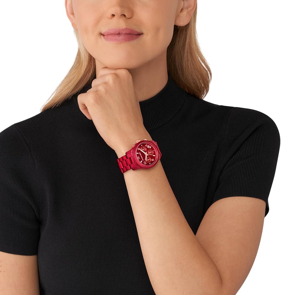 Michael Kors Runway Analog Chronograph Red Dial Red Steel Strap Watch for Women - MK7436 Buy Now By Michael Kors