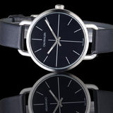 Calvin Klein Even Black Dial Black Leather Strap Watch for Women - K7B231CZ Buy Now By Calvin Klein
