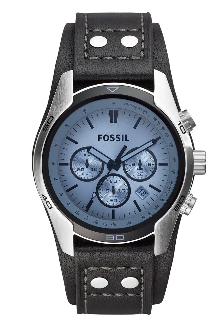 Fossil Coachman Chronograph Blue Dial Black Leather Strap Watch for Men - CH2564 Buy Now By Fossil
