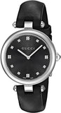 Gucci Diamantissima Diamonds Black Dial Black Leather Strap Watch For Women - YA141403 Buy Now By Gucci