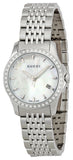 Gucci G Timeless Diamonds Mother of Pearl Dial Silver Steel Strap Watch For Women - YA126506 Buy Now By Gucci