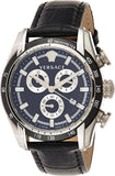Versace V Ray Chronograph Quartz Black Dial Black Leather Strap Watch For Men - VE2I00121 Buy Now By Versace