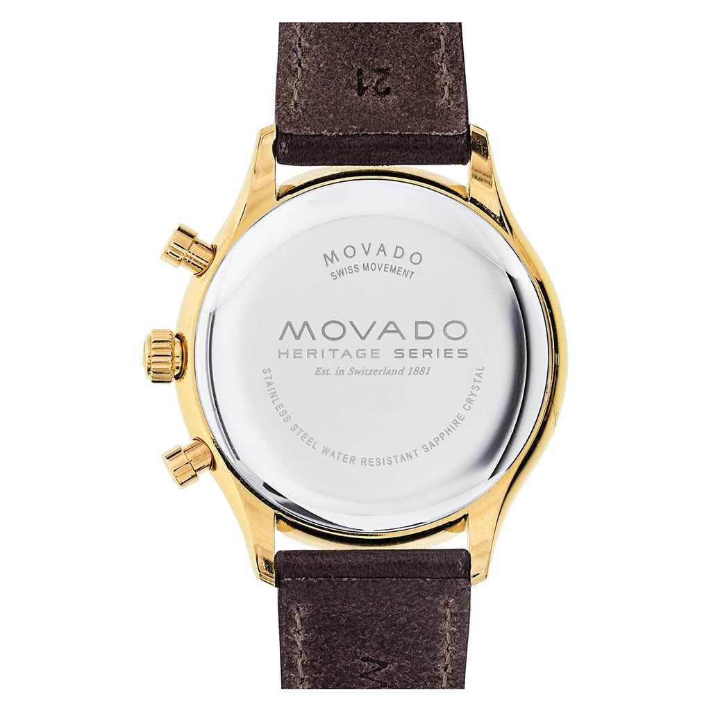 Movado Heritage Chronograph White Black Leather Strap Watch for Men - 3650007 Buy Now By Movado