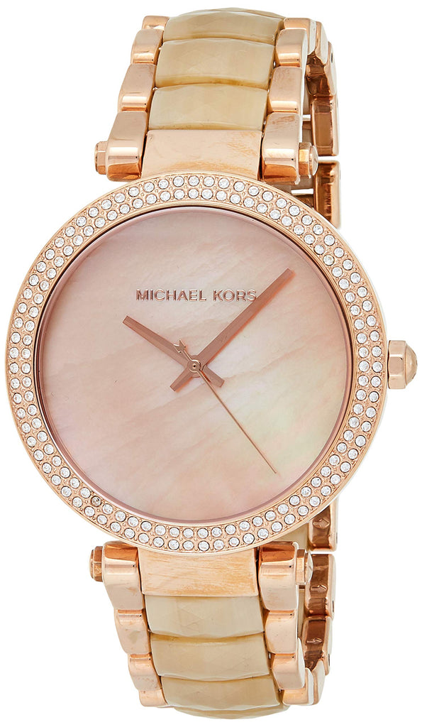 Michael Kors Parker Mother of Pearl Pink Dial Two Tone Steel Strap Watch for Women - MK6492 Buy Now By Michael Kors