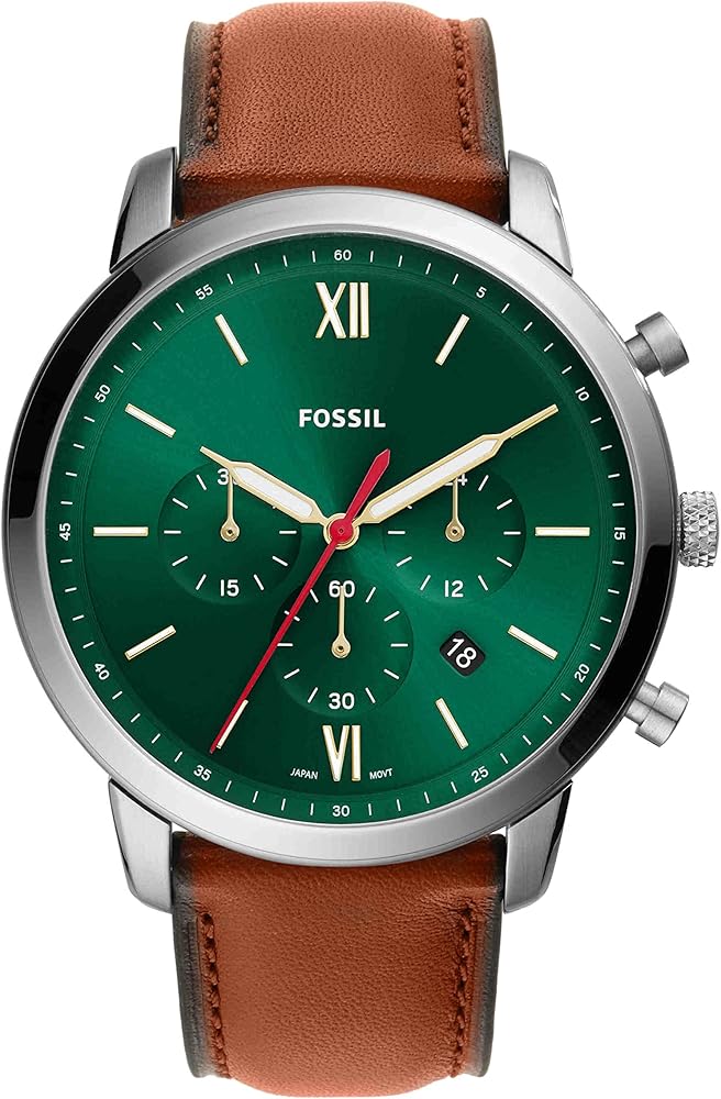 Fossil Neutra Chronograph Green Dial Brown Leather Strap Watch for Men - FS5735 Buy Now By Fossil