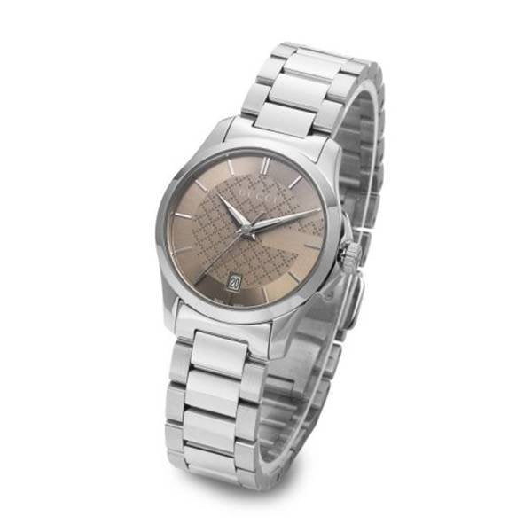 Gucci G Timeless Brown Dial Silver Steel Strap Watch For Women - YA126526 Buy Now By Gucci