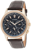 Citizen Eco Drive Calendrier Black Dial Brown Leather StrapWatch For Men - BU2023-12E Buy Now By Citizen