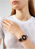 Versace Palazzo Empire Greca Black Dial Black Leather Strap Watch for Women - VEDV00719 Buy Now By Versace
