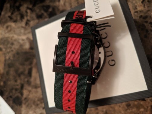 Gucci Dive Green & Red Dial Green & Red Nylon Strap Watch For Men - YA136216 Buy Now By Gucci