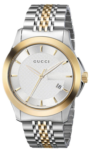 Gucci G Timeless Silver Dial Two Tone Steel Strap Watch For Men - YA126409 Buy Now By Gucci