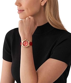 Michael Kors Camille Three-Hand Red Dial Red Leather Strap Watch for Women - MK4750 Buy Now By Michael Kors
