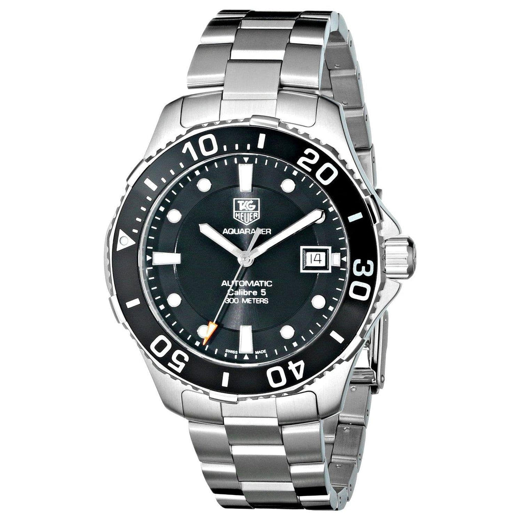 Tag Heuer Aquaracer Automatic Caliber 5 Black Dial Silver Steel Strap Watch for Men - WAN2110.BA0822 Buy Now By Tag Heuer