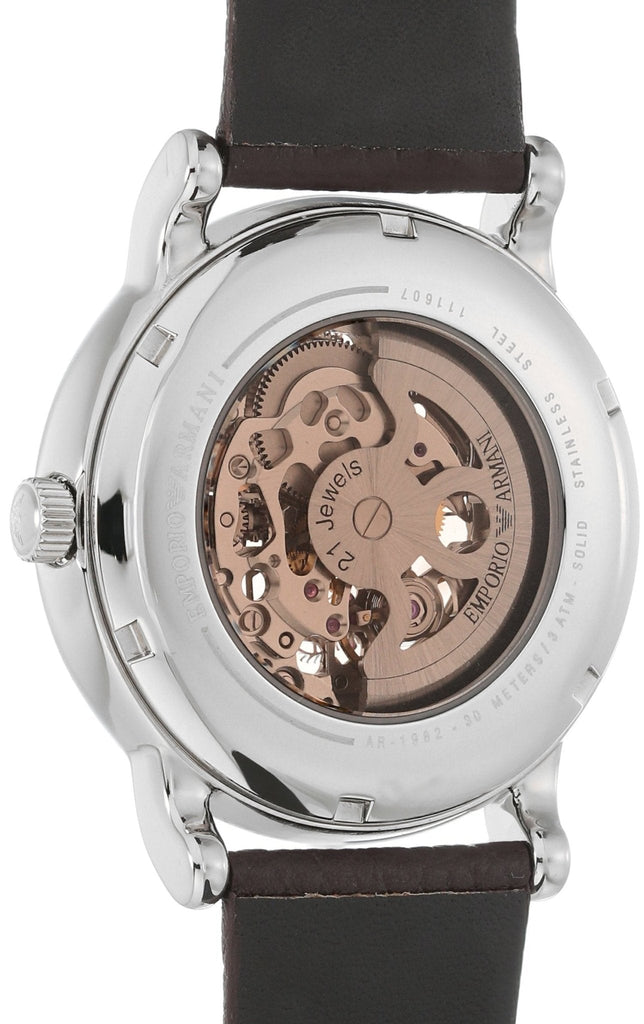 Emporio Armani Luigi Meccanico Brown Dial Brown Leather Strap Watch For Men - AR1982 Buy Now By Emporio Armani