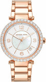 Michael Kors Parker Three-Hand Mother of Pearl White Dial Rose Gold Steel Strap Watch For Women - MK4695 Buy Now By Michael Kors