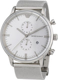 Emporio Armani Classic Chronograph Quartz Silver Dial Silver Mesh Bracelet Watch For Men - AR0390 Buy Now By Emporio Armani