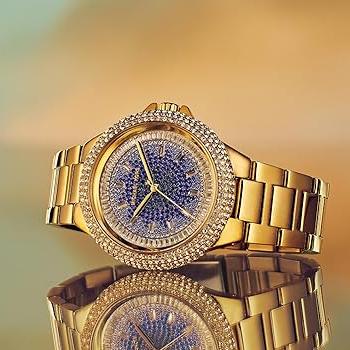 Michael Kors Camille Analog Blue Dial Gold Steel Strap Watch For Women - MK7341 Buy Now By Michael Kors