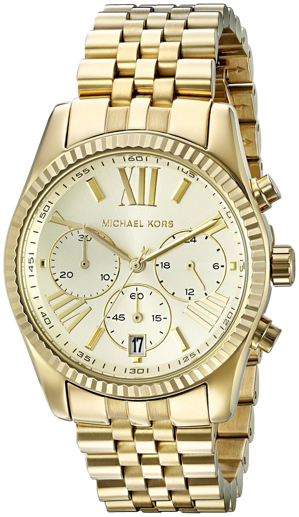 Michael Kors Lexington Chronograph Gold Dial Gold Steel Strap Watch for Women - MK5556 Buy Now By Michael Kors