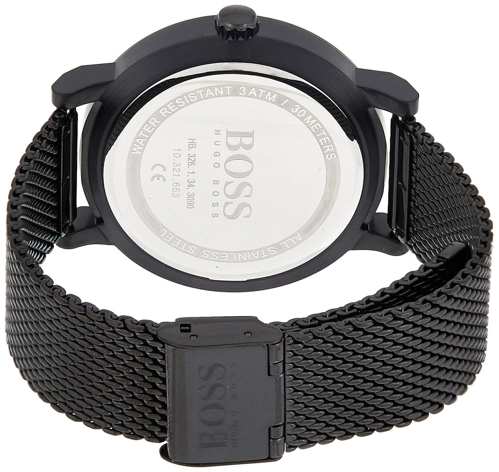 Hugo Boss Oxygen Black Dial Black Mesh Bracelet Watch for Men - 1513636 Buy Now By Hugo Boss