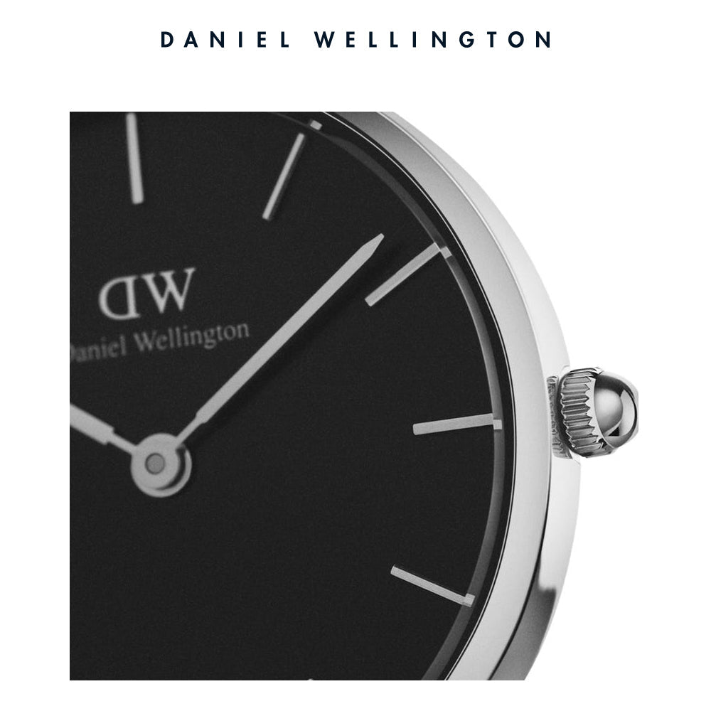 Daniel Wellington Petite Sterling Black Dial Brown Leather Strap Watch For Women - DW00100178 Buy Now By Daniel Wellington