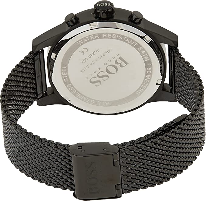 Hugo Boss Associate Black Dial Black Mesh Bracelet Watch for Men - 1513769 Buy Now By Hugo Boss