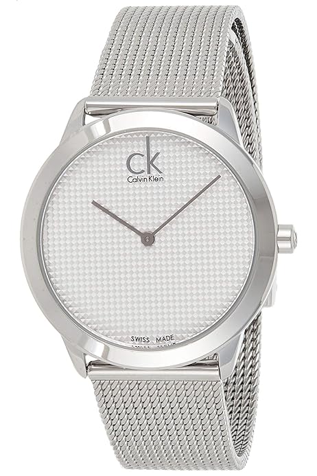 Calvin Klein Minimal White Dial Silver Mesh Bracelet Watch for Men - K3M2112Y Buy Now By Calvin Klein